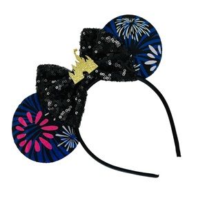 Castle Disney Mickey Mouse Ears Headband With Sequins Bow